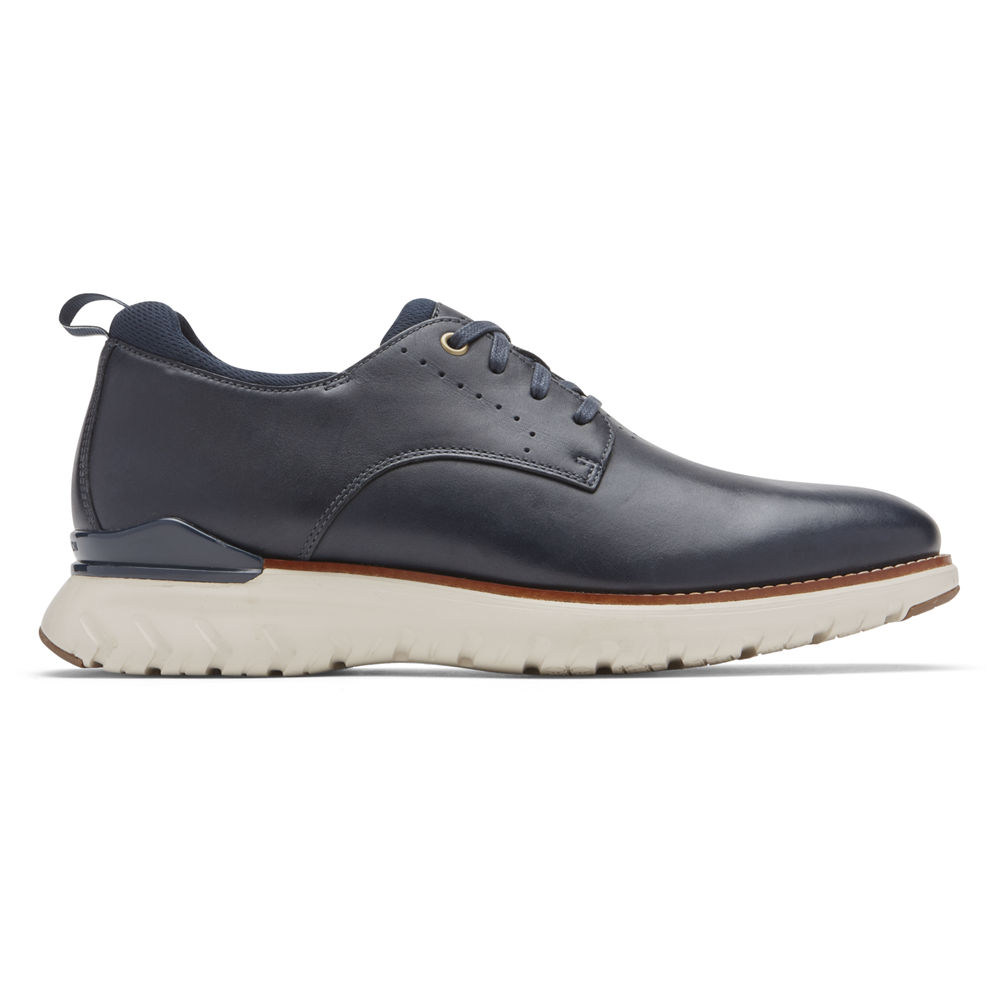 ロック ポート ビジネス シューズ メンズ 青 - Total Motion Sport Plain Toe - SPH371964